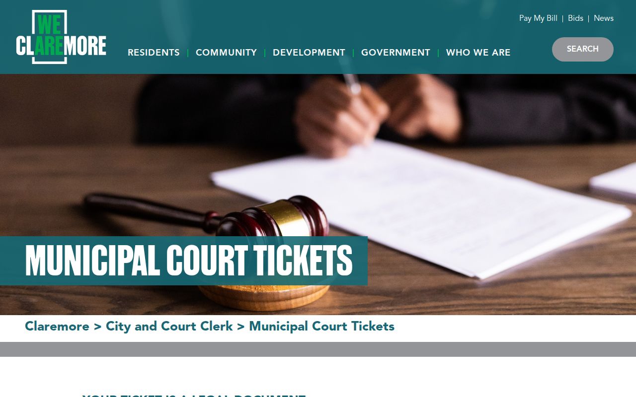 Rogers County municipal court warrant information in Claremore