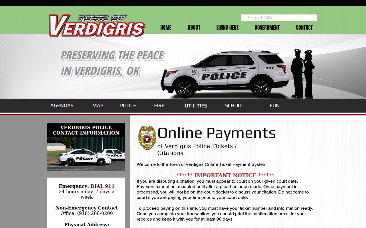 Rogers County traffic warrant payment information in Verdigris