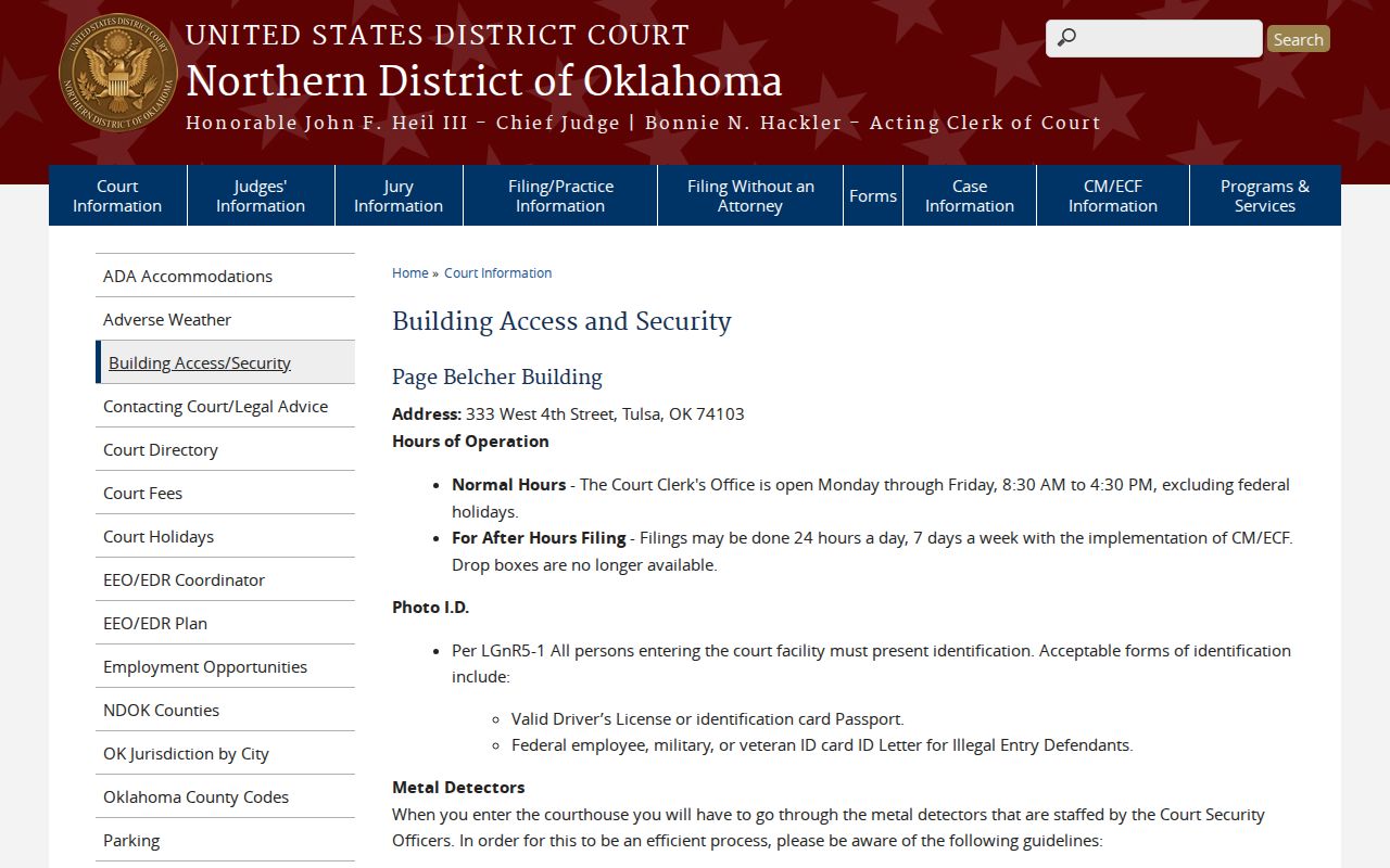 Rogers County arrest warrant research with federal court access context